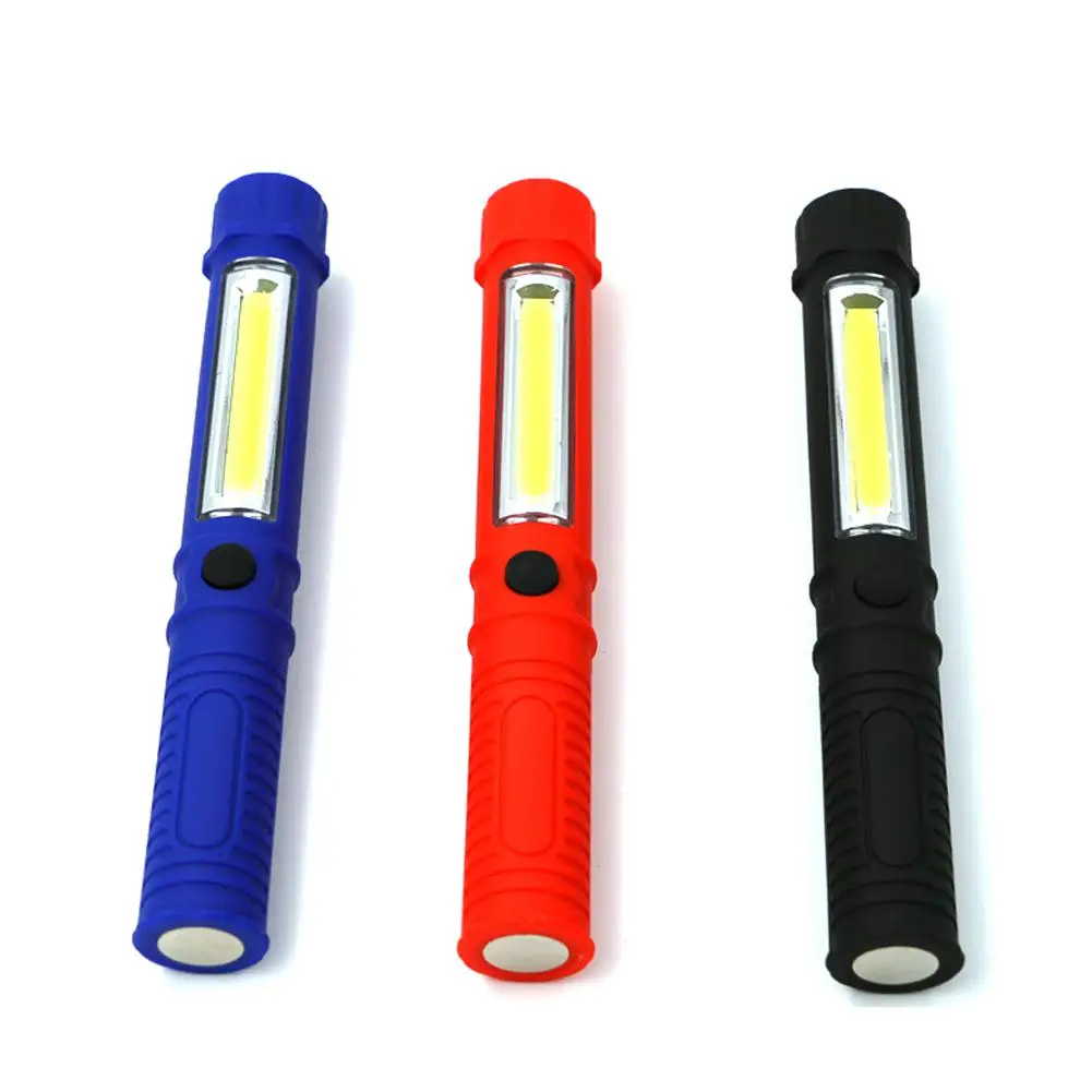 COB LED Pen Clip Bicycle Flashlight Hand Torch Work Light
