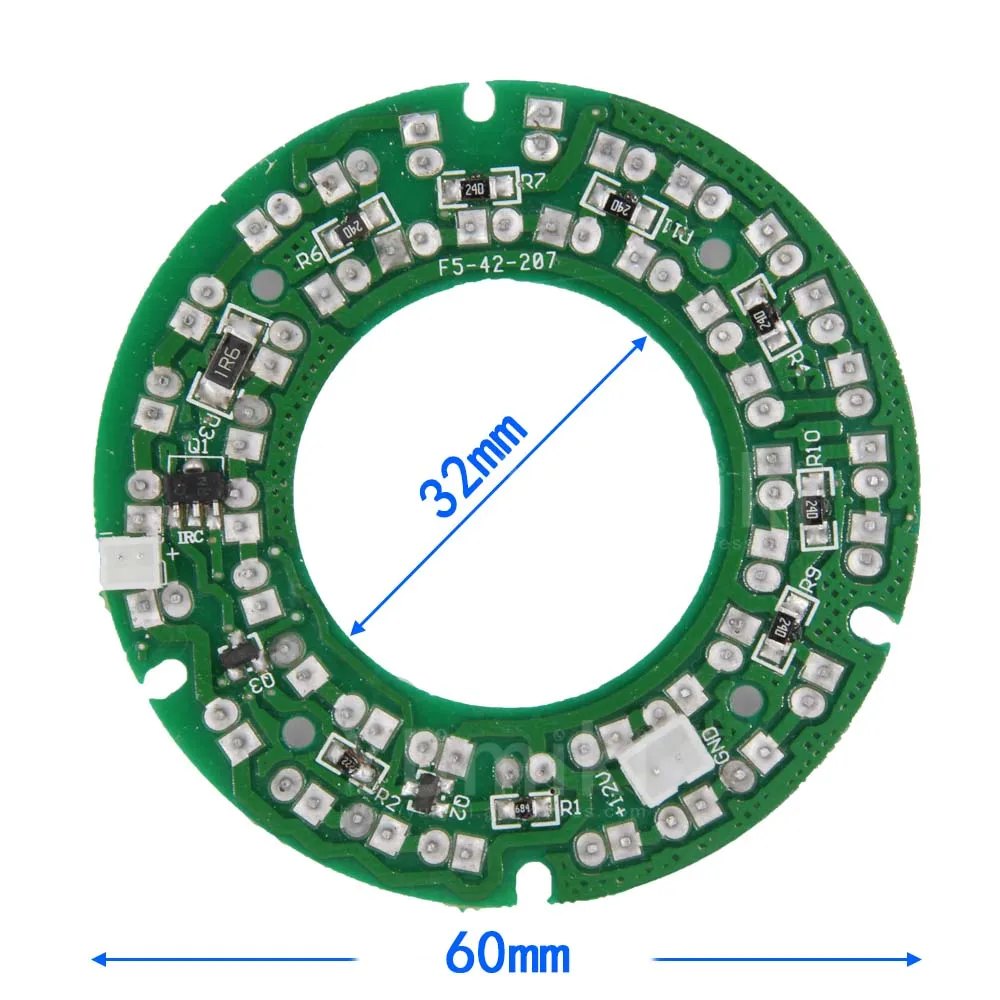 Yumiki инфракрасный 42 шт. ИК светодиодный щит для камер видеонаблюдения ночного видения(диаметр 60 мм