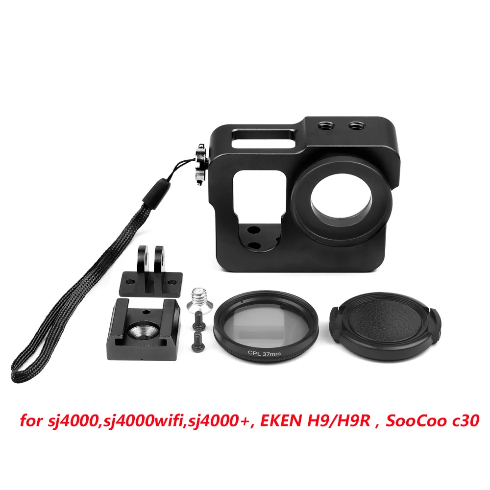 Защитный чехол TUYU из алюминиевого сплава для eken H8R H5S H6S H9r Plus V50 GoPro Hero 4 3+ камера с УФ-крышкой для объектива Go Pro - Цвет: for H9 H9r sj4000
