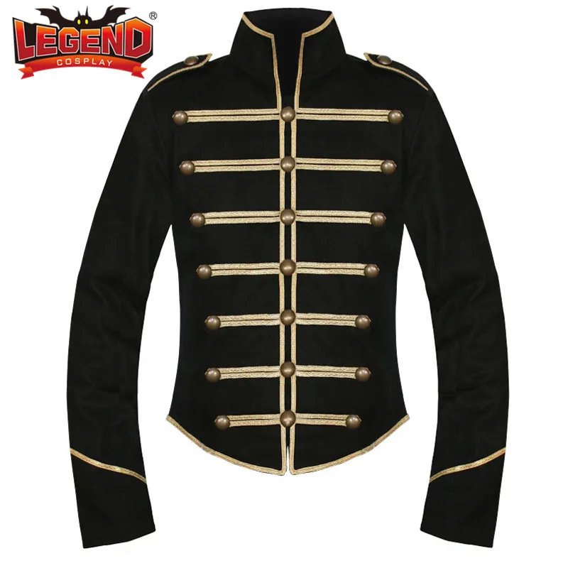 My Chemical Romance парадный военный пиджак золотой и черный Взрослый мужской карнавальный костюм на Хэллоуин