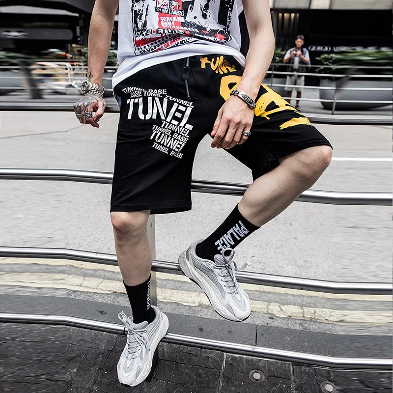 Хип-хоп мужские шорты кэжуал Tide дизайнерские шорты летние модные мужские шорты для бега уличная черные мужские шорты спортивные штаны