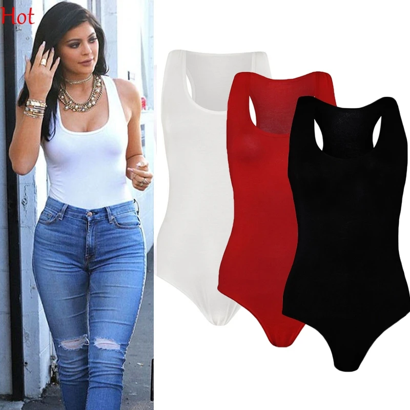 

New Fashion Women Muscle Racer Back Jumpsuits Sleeveless T-shirts LAdies Club Bodysuit Stretch Leotard Vest Top LPH001327
