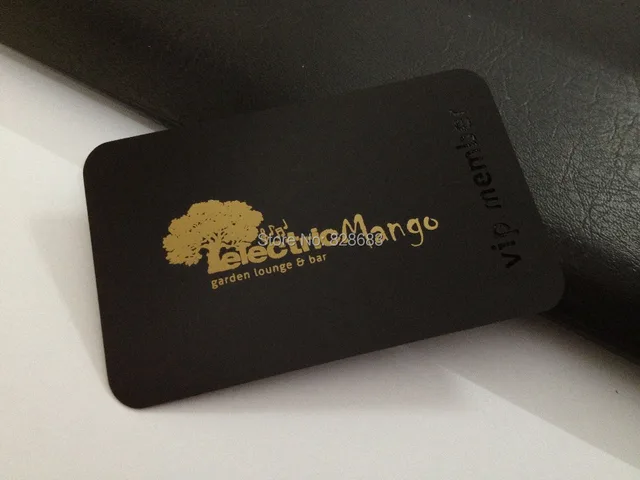 100pcs black metal business card with cutout and golden screen print metal business card