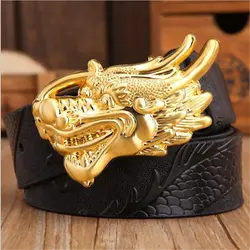 Supsindy золотой дракон моды поясной ремень в стиле панк пояс мужские роскошные наивысшего качества Дизайнерские пояс ковбой натуральная кожа