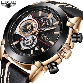 

2018 LIGE latest Top Luxury Brand Men Quartz Watches Mens Military Sport Waterproof Watch Men Casual Clock Relogio Masculino+Box