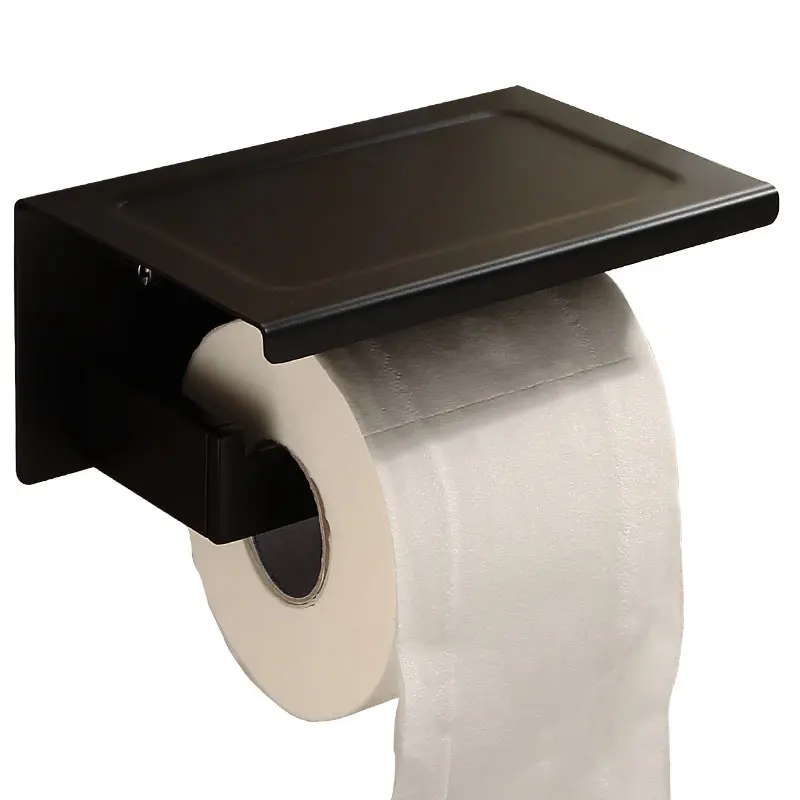 Billige SUS 304 Edelstahl Schwarz Wc Papier Halter Bad Wc Rolle Halter Für Rolle Papier Handtuch Platz Bad Zubehör