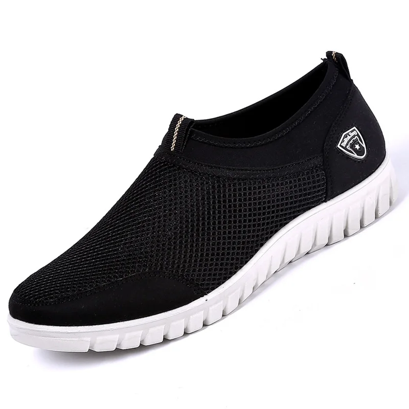 

Men casual shoes Mesh Breathable Loafers dropshipping Plus size 48 Vulcanized shoes Rubber Non Slip Platform sneakers