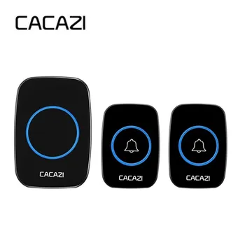 

CACAZI Wireless Doorbell Home Waterproof Battery buttons Receiver 300M Remote Led light Home Cordless Bell 38 Chimes alarm bell