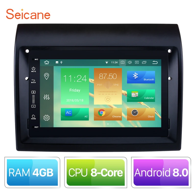 

Seicane 7 Inch Android 8.0 Car Multimedia Player For 2007 2008 2009 2010 2011 2012 2013 2014 2015 2016 Fiat Ducato With 4G+32G