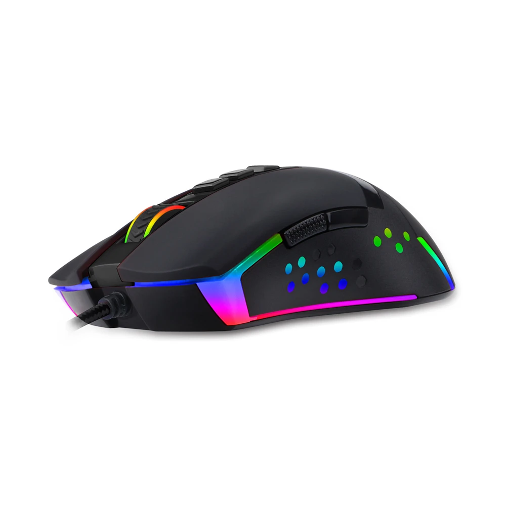 Фото Игровая мышь Redragon M712 RGB, Проводная игровая мышь 10000 DP RGB светодиодный Ной подсветкой, для MMO, для ПК, для обеих рук, макро программируемая компьютерная мышь №3