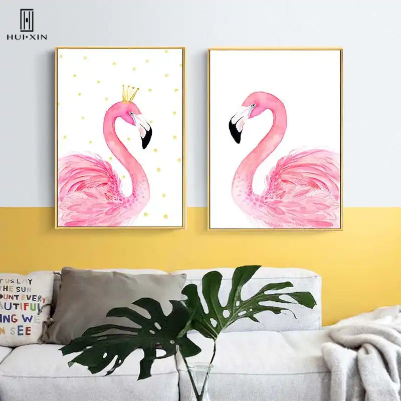 Simple Animal Pink Flamingo Symmetry Pattern Set King Queen Love