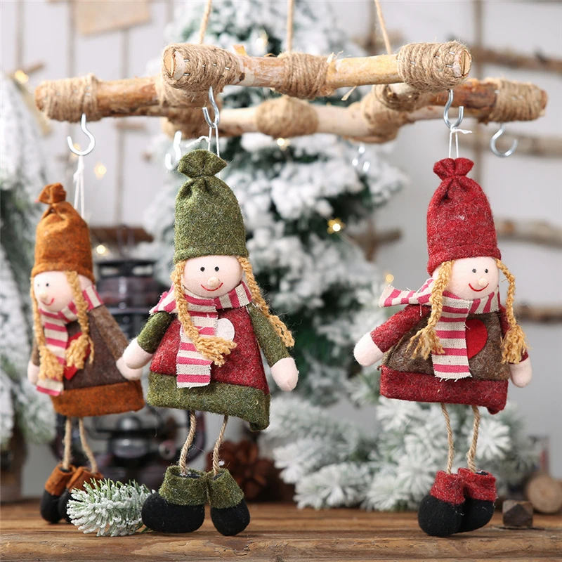 New Year Christmas Santa Claus Snowman Dolls Xmas Tree Ornament Natal Noel Deco Christmas Decoration for Home Kid Gift