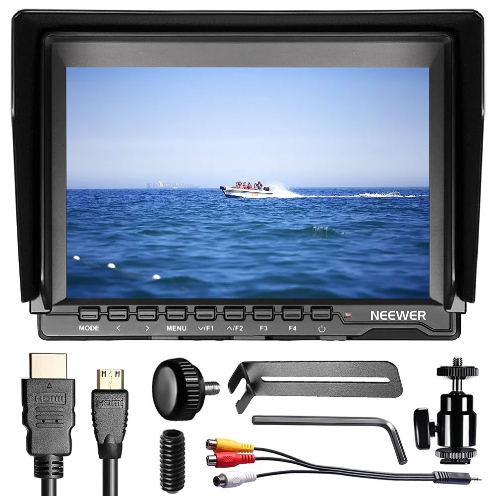 

Neewer NW74K 7 Inch Ultra HD 1280x800 IPS Screen Camera Field Monitor Support 4K input for Sony/Canon/Nikon/Olympus/Pentax
