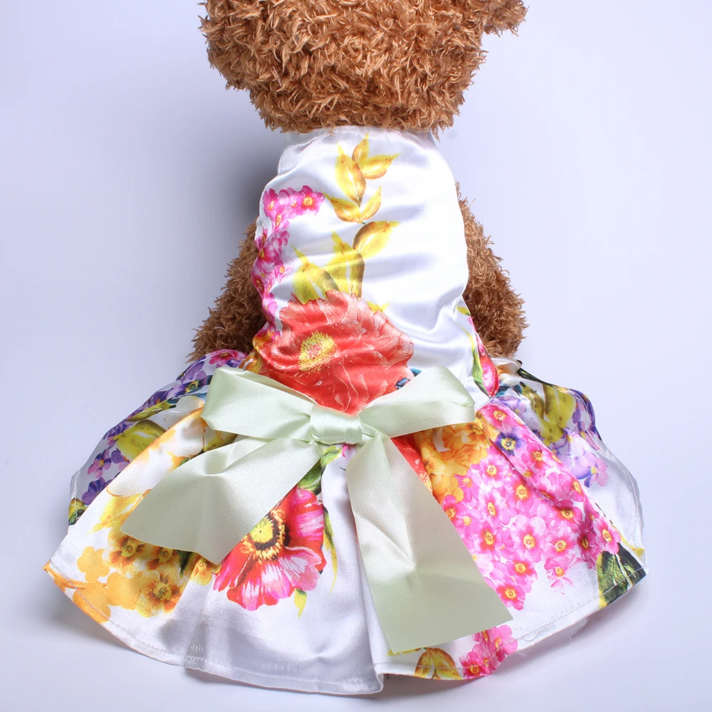 Dog Pet Floral Dress Tutu Cat Puppy Skirt Dresses Summer