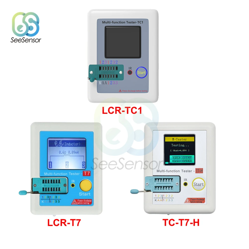 

LCR-TC1 LCR-T7 TC-T7-H T7 Multifunctional TFT Backlight Transistor Tester for Diode Triode Capacitor Resistor Transistor