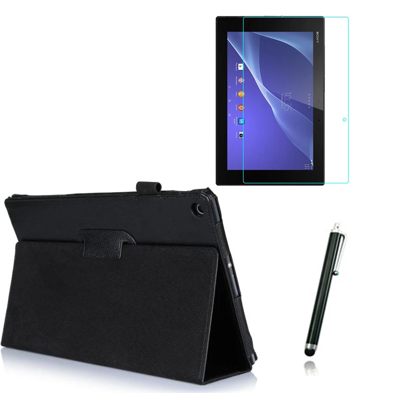 3in1 Luxury Magnetic Folio Stand Leather Case Cover Clear Film Stylus For Sony Xperia Tablet Z2