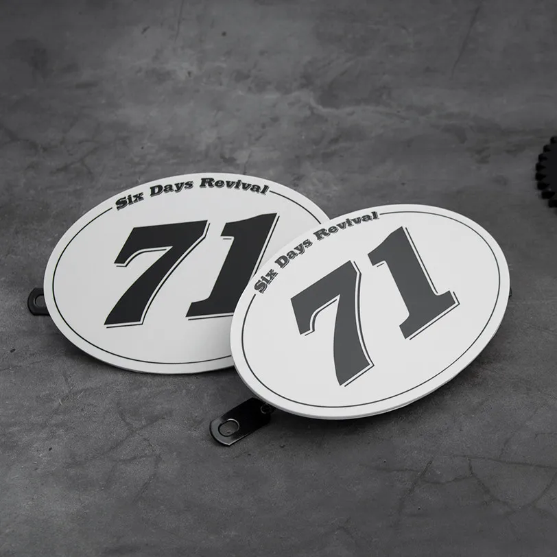 x2 Table NUMBER PLATE for MOTO CAFE RACER tracker scrambler  71_
