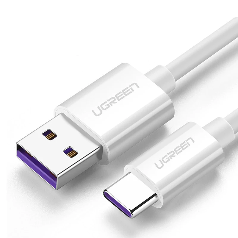 Ugreen 5A usb type-c кабель для быстрой зарядки samsung s8 s9 huawei P20 lite P30 mate 20 pro xiaomi 9 Зарядное устройство usb c кабель короткий 2 м - Тип штекера: TPE White