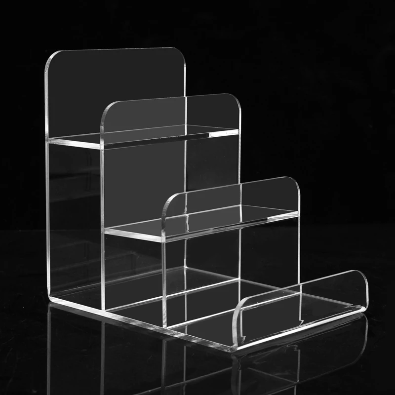 Transparent Acrylic Ladder Display Rack 3 layer L shaped Stand Holder Jewelry wallet Storage Shelf 20pcs transparent price shaped display stands commodity price transparent shelf label stand table price holder 6 9cm