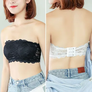 

Bandeau Bra New Summer Brand Strapless Bra Sexy Casual Lace Wrap Women Tube Tops Bandeau Short Tanks Seamless Black Underwear