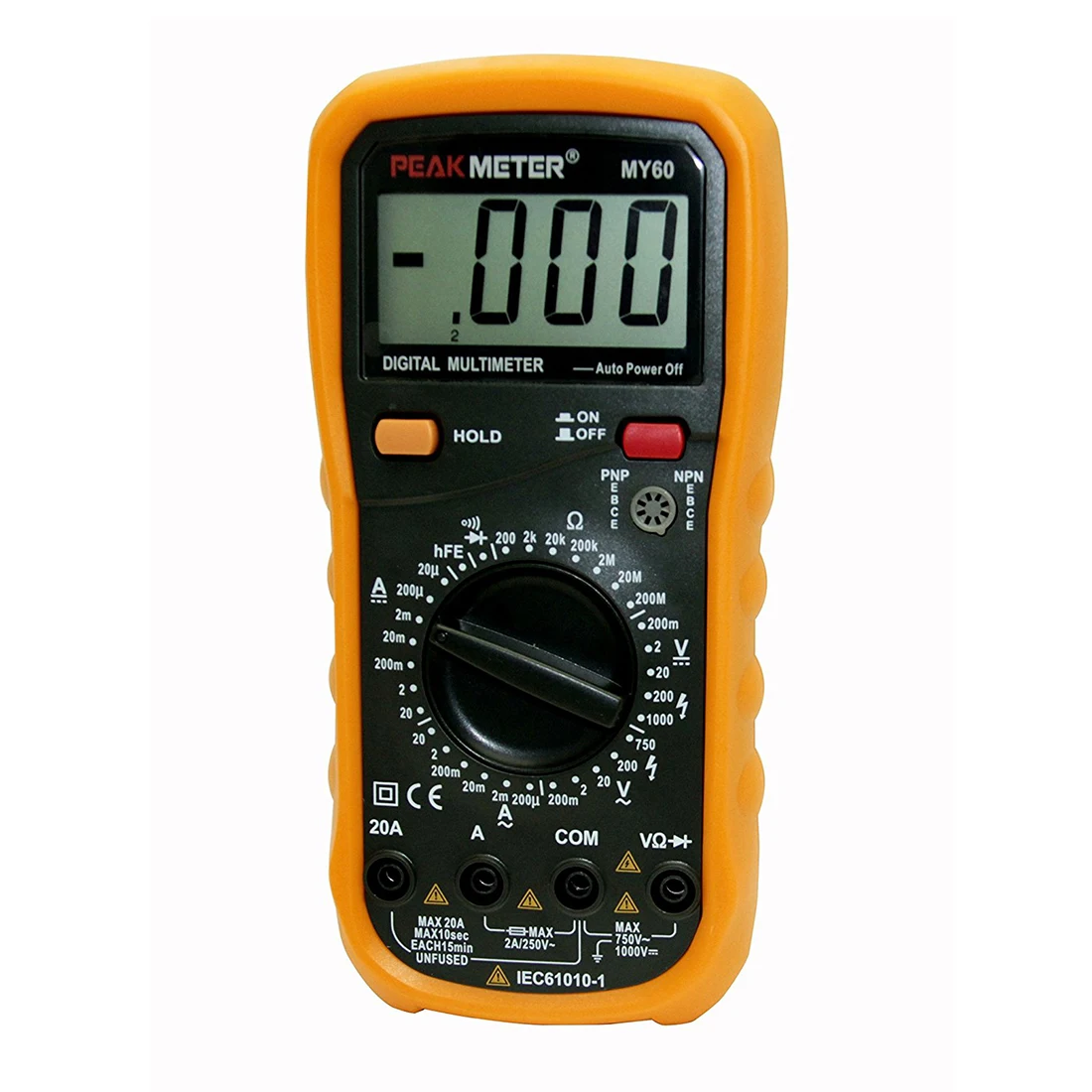 New PEAKMETER MY60 Digital Multimeter High Voltage Meter Tester Current Resistance Ammeter Multitester Data Hold Orange | Инструменты