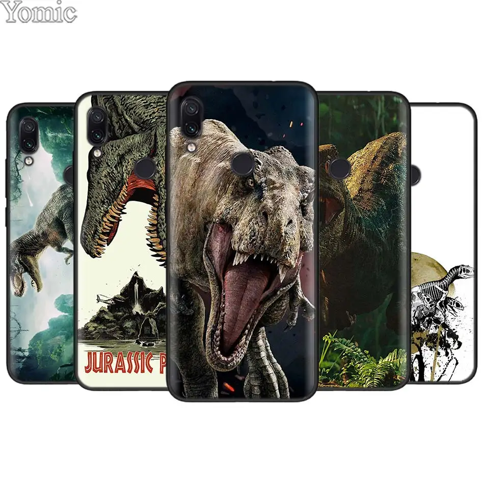 

Cartoon Dinosaur Open Mouth Black Case for Xiaomi Redmi 7 6 5 Note 7 5 6 Pro 4X 5A 6A S2 GO Poco F1 Soft Silicone Case Cover