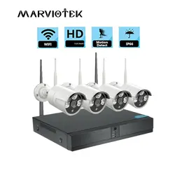 Система видеонаблюдения беспроводная 2mp wifi nvr комплект ИК ночного видения Система видеонаблюдения Plug and Play система безопасности