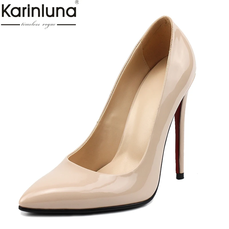 

New Arrivals Hot Sale Large Size 35-42 Pointed Toe Party Pumps Woman Shoes Slip On Solid Super High Heels Summer Pumps