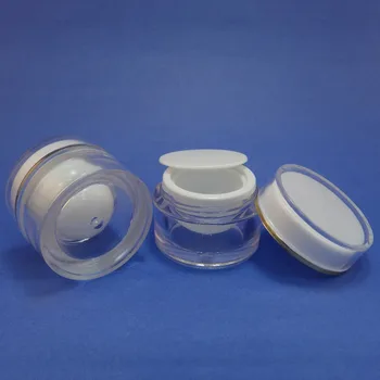 

2 Pcs 10g Make up Cream Case Plastic Cosmetic Double Wall Container for Lotion Cream and Skin Care Products (AY190P(10)-C=2 pcs)