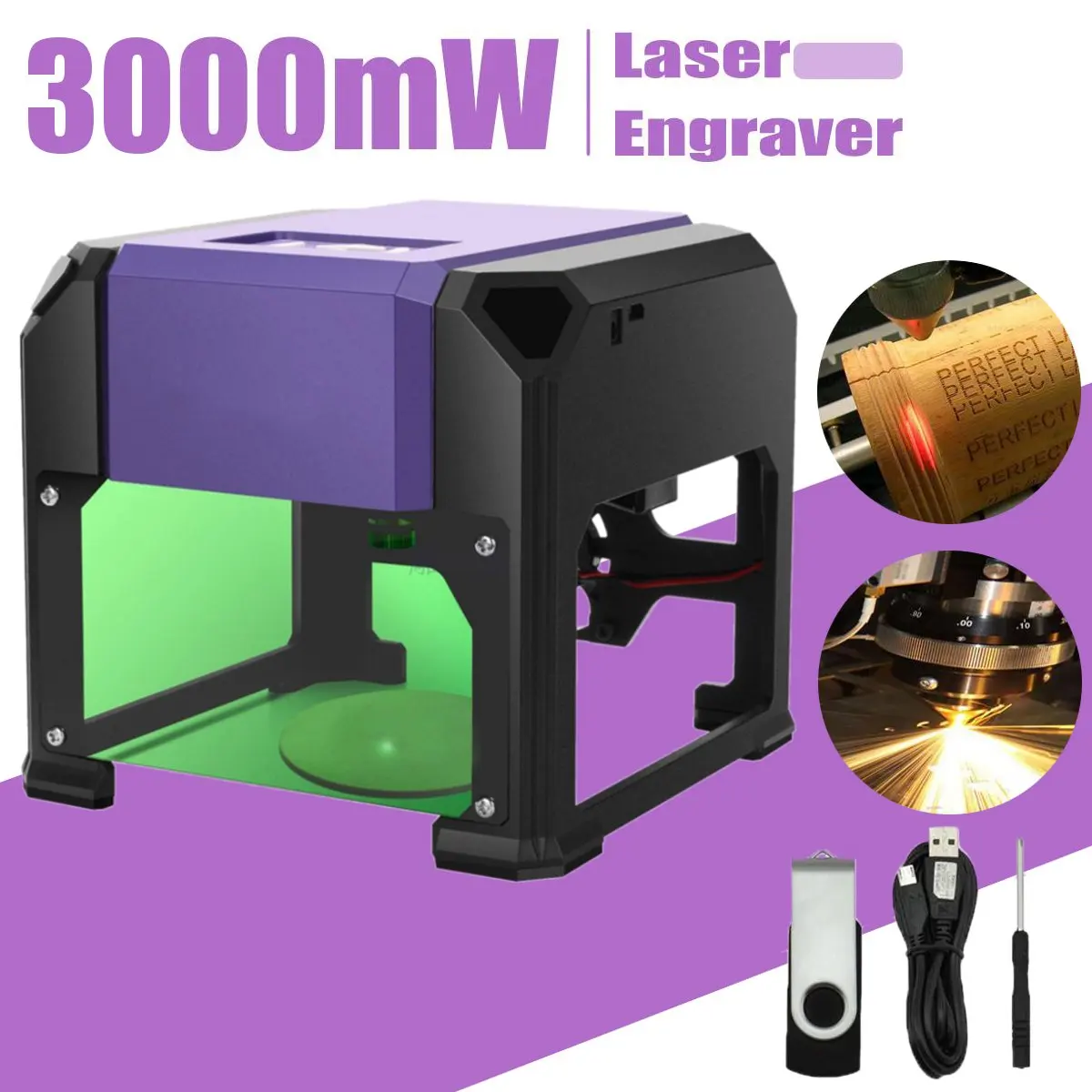 

3000mW USB Desktop Laser Engraver Machine 80x80mm Engraving Range DIY Logo Mark Printer Cutter CNC Laser Carving Machine