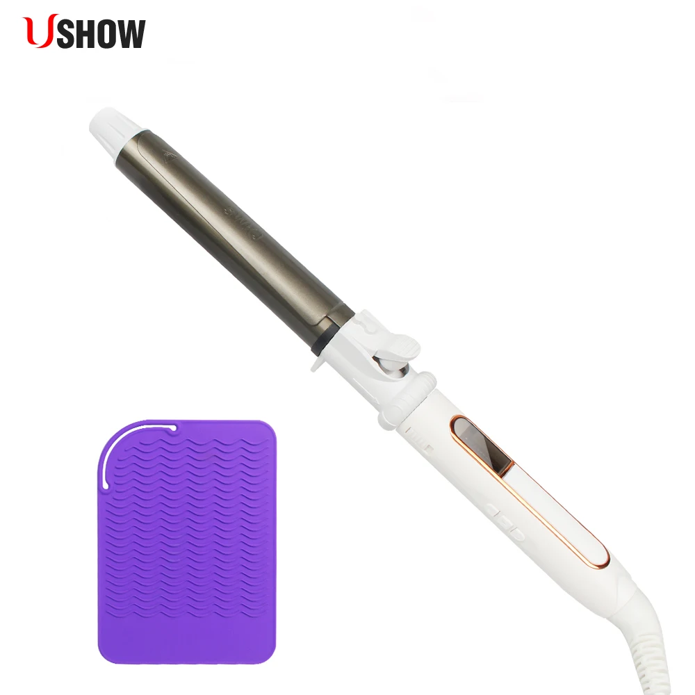 Ushow Curling Iron with Tourmaline Ceramic Technology and Digital
