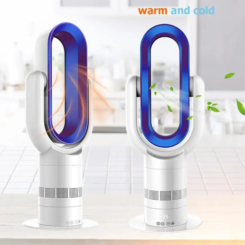 

360 Degree Rotary LCD Touch Oval Mute Remote Timing Bladeless Fan Air Flow Heater Cooling Fan Air Conditioner Air Purifier Fan