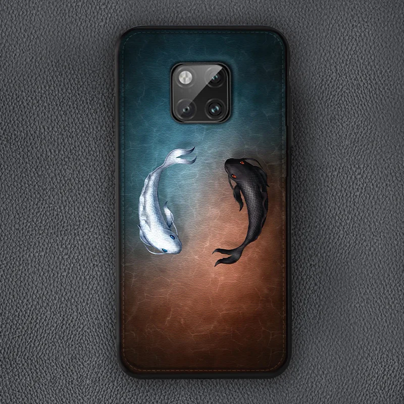 Роскошный кожаный чехол IIOZO для Huawei Mate 20 Pro P20 P30 10 Honour V10 V20 9X модные рыбки мягкие