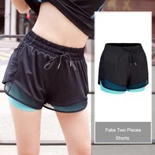 Большие размеры, летние спортивные шорты для женщин, для толстой девушки, для фитнеса, для бега, свободные быстросохнущие шорты для йоги с безопасными шортами