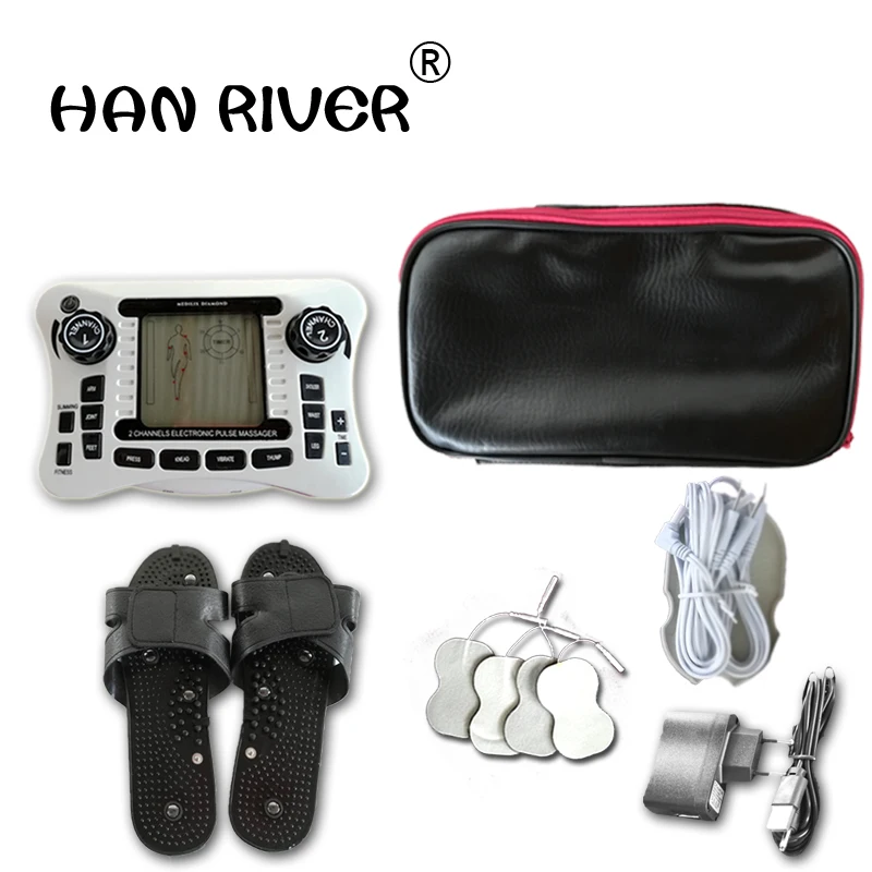 Dual channel pain relief nerve muscle tens electro stimulator body therapy massager