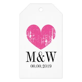 

2x3.5inch Beautiful rustic pink heart wedding favor gift tag
