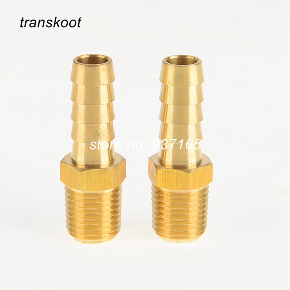 2PCS Hose ID 5 16 3 8 And 1 8 1 4 3 8 1 2 Male NPT Brass Pipe