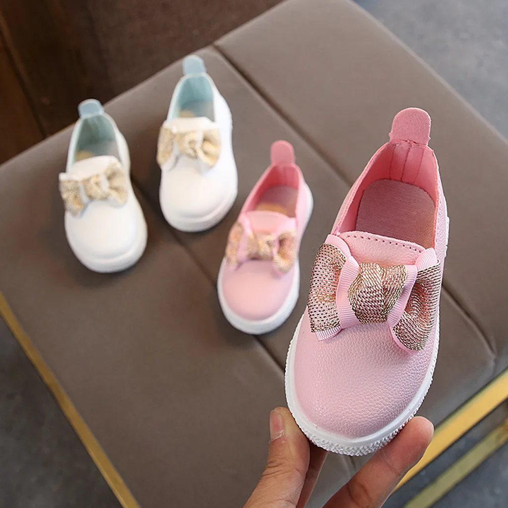 

kids shoes Children Toddler Baby Boeknot Sneaker Girl Soft Anti-slip Princess Solid Shoes girls shoes zapatos de nina hot sale