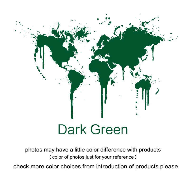 Искусство дизайн домашний декоративный спрей краска карта мира настенные наклейки креативный домашний Декор виниловые дешевые съемные наклейки - Цвет: Dark Green