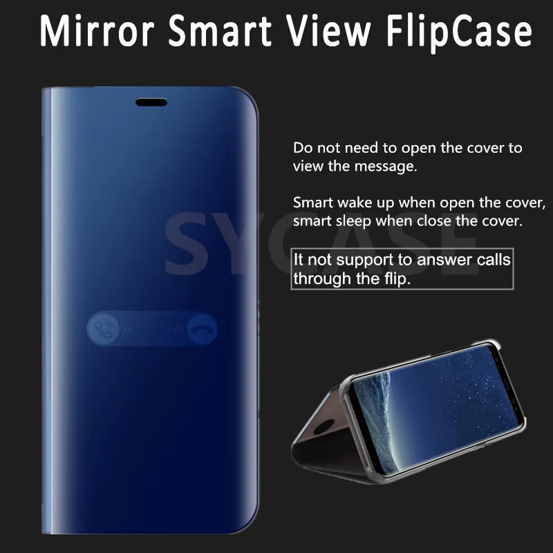 SYCASE Clear View зеркало смарт чехол для iPhone 6 S 7 8 Plus X XR Xs Max телефона флип
