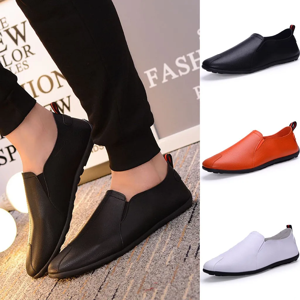 

2019 New Hot Sale Fashion Men Leather Casual Slip-On Breathable Driving Boat Shoes Dress Shoes Small Fashion brand New