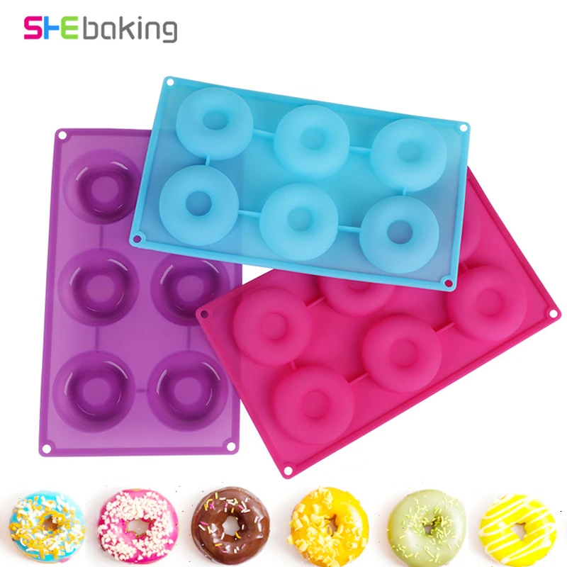 

Shebaking 3D Silicone Donuts Mold Sugarcraft Pudding Chocolate Baking Molds DIY Fondant Cake Mould Partry Tool Bakeware