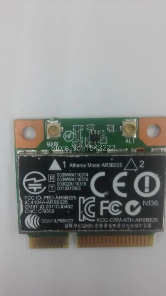 Atheros AR9485 AR5B225 Half Mini PCIe беспроводная карта 300M + BT4.0 654825-001 655795-001 для HP CQ43 CQ58 DV4 DV6 DV7 G4 G6 G7