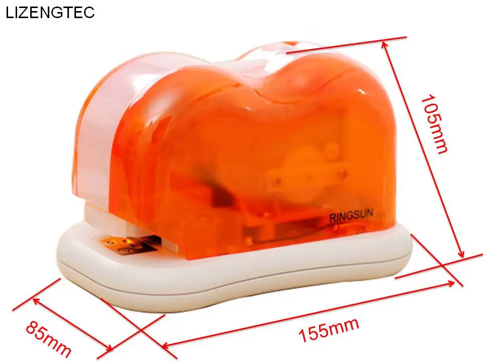LIZENGTEC электричество 4* AA батареи или DC разъем два питания прозрачный степлер для школы офиса поставки фабрики