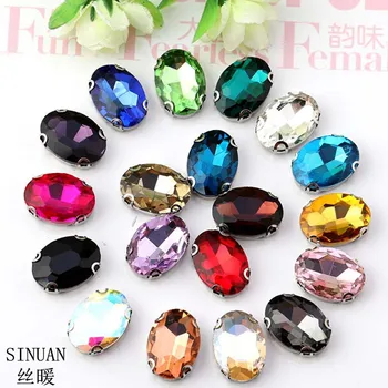 

Sew On Rhinestones Applique Oval Cristais Garment Glitter Stones For Clothes Decoration Sew-On Rhinestone Beads Diy Accessories
