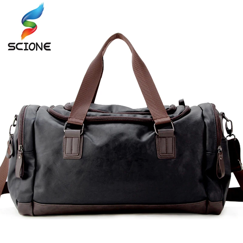 Tanie Najwyższej jakości skóra pu trening fitness torby dla mężczyzn duże klasyczne miękkie sportowe torby na siłownię męska podróżna torebka wielofunkcyjna