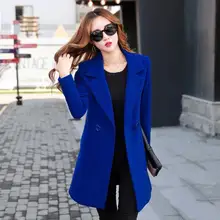 Подиумное зимнее пальто Новое Женское пальто размера плюс средней длины шерстяное пальто из овчины тонкое женское Шерстяное Пальто