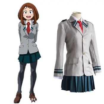 

Boku No Hero Academia Asui Tsuyu Yaoyorozu Momo School Uniform Cosplay Costume For halloween party