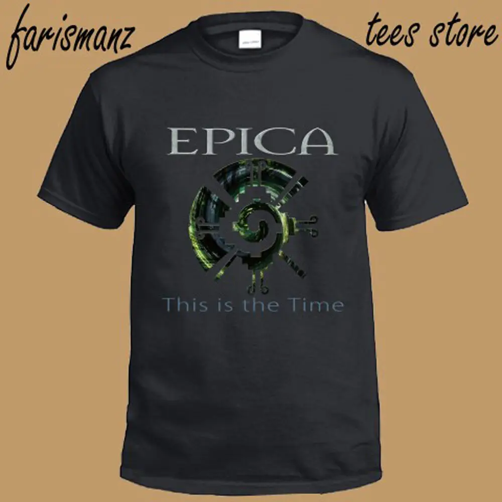 Новая Epica This Is The Time Symphonic Metal Band Мужская черная футболка Размер S-3XL2019 Красивые