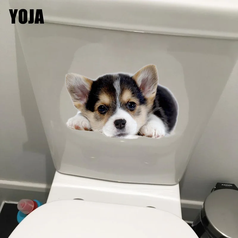 YOJA 20 8*13 9 см милый корки собака домашнее украшение настенные наклейки туалет